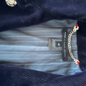 Navy Corduroy midi-length Coat